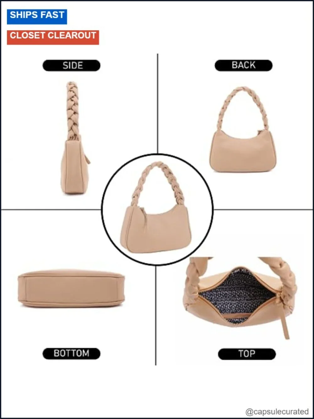 Emperia Braided Top Handle Shoulder Bag For Women, Trendy Designer Small Hobo